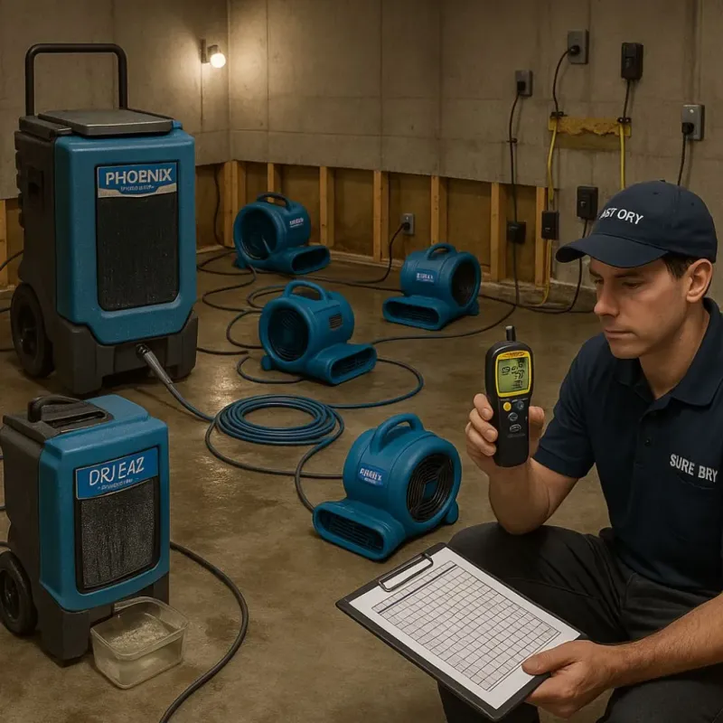 Structural Drying and Dehumidification process in Crossett, AR